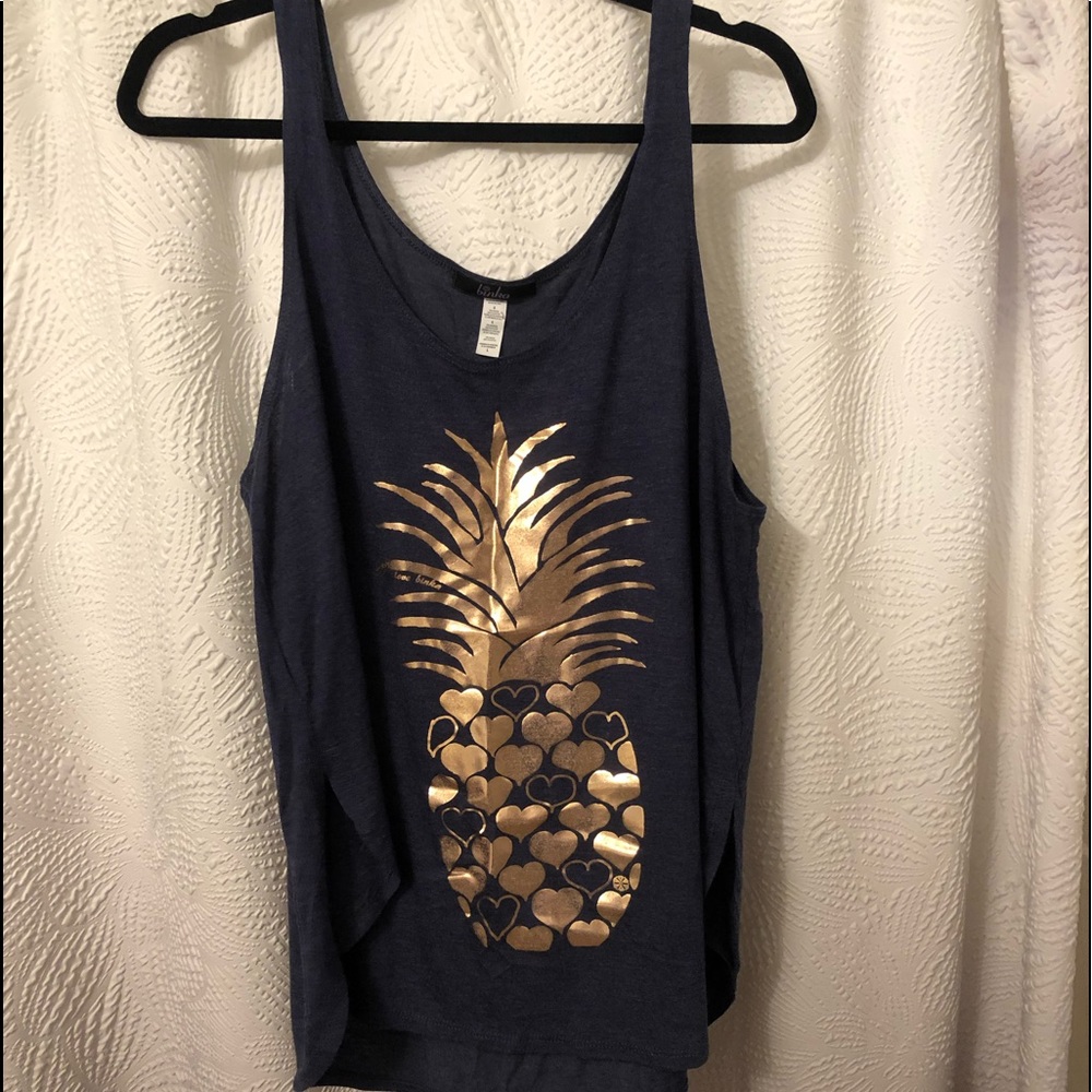 BINKA TANK TOP w/ GOLD PINEAPPLE